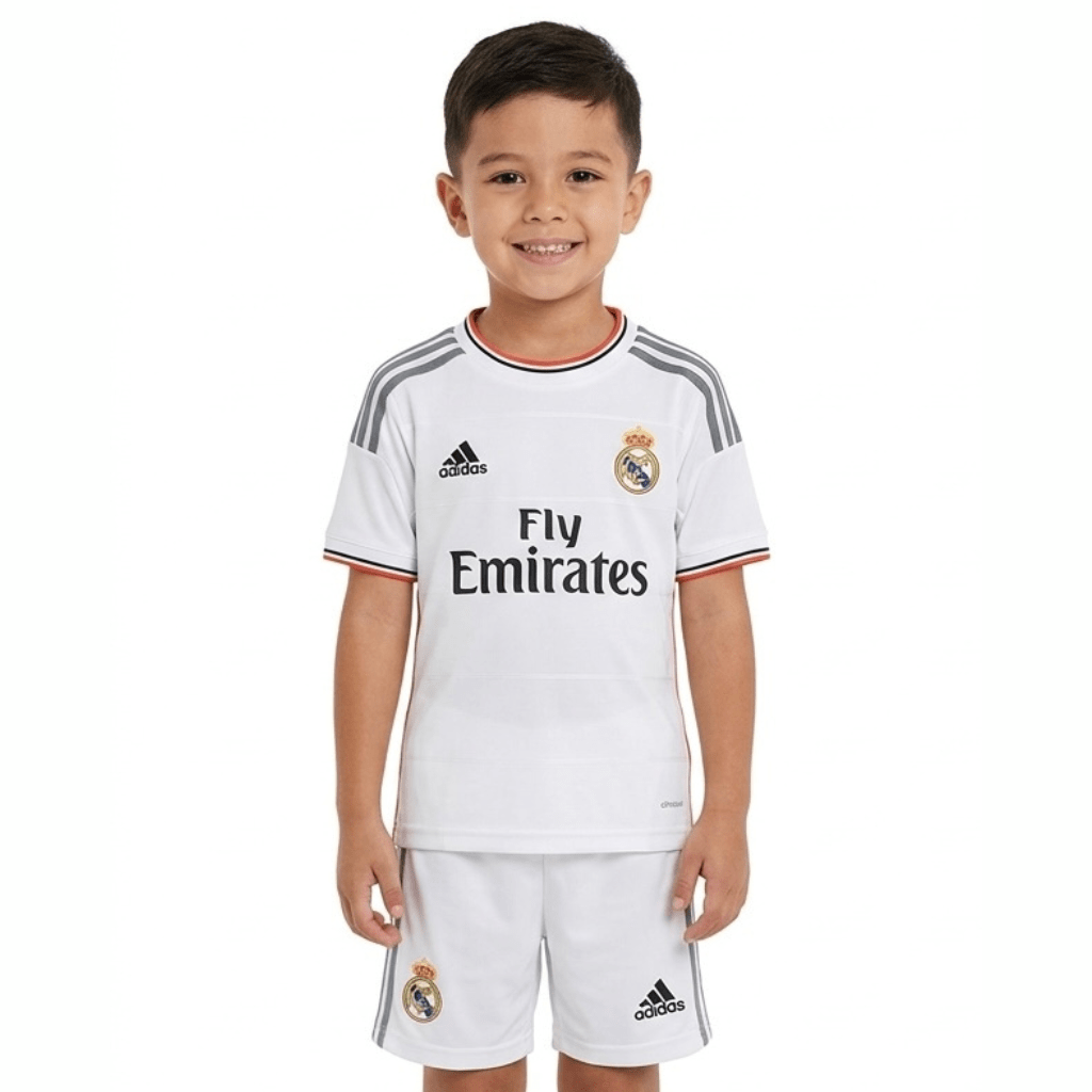 Real Madrid Kinder-Set Heimtrikot 13/14 Weiß (Retro)