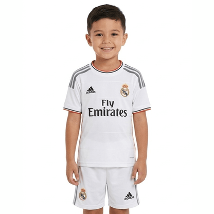 Real Madrid Kinder-Set Heimtrikot 13/14 Weiß (Retro)