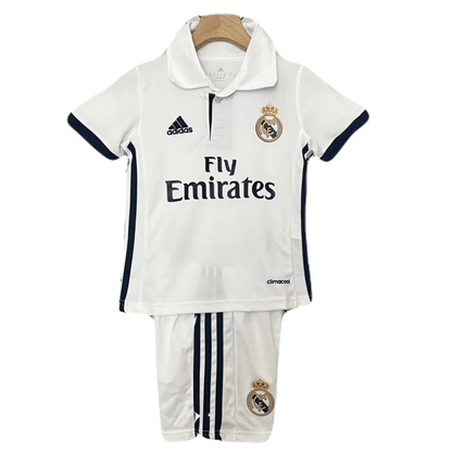 Real Madrid Kinder-Set Heimtrikot 16/17 Weiß (Retro)
