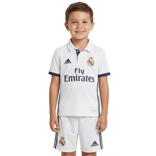 Real Madrid Kinder-Set Heimtrikot 16/17 Weiß (Retro)