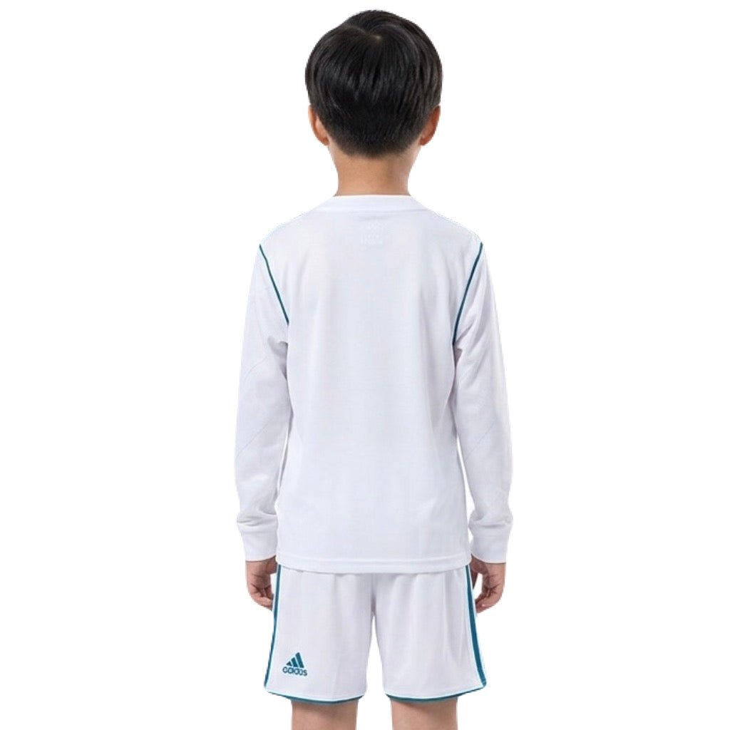Real Madrid Kinder-Set Heimtrikot Langarm 2017/18 Trikot und Shorts (Retro)