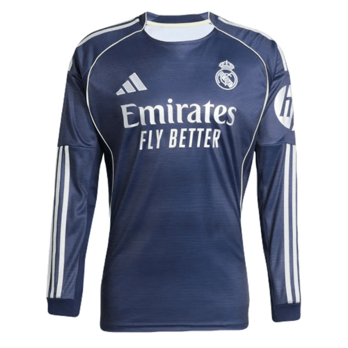 Real Madrid Langarm Auswärtstrikot 25/26 Herren Fan-Version