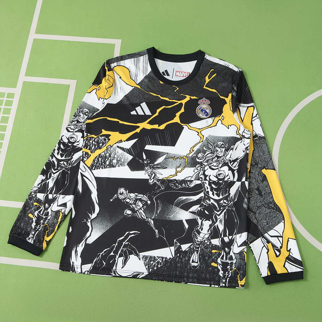 Real Madrid Langarm Sonderedition Marvel 25/26 Herren Fan-Version