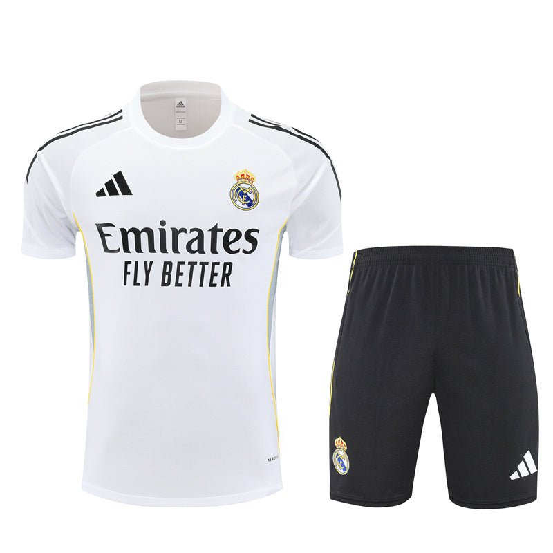 Real Madrid Madrid Trainingsset 25/26 Trikot Weiß und Shorts Schwarz
