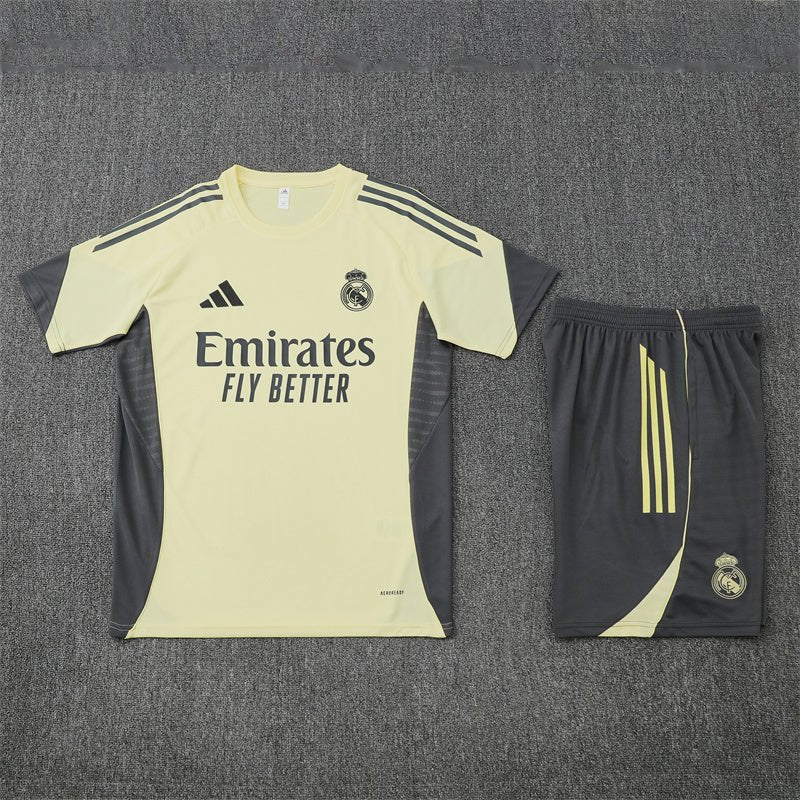 Real Madrid Madrid Trainingsset 25/26 Trikot Gelb und Shorts Grau
