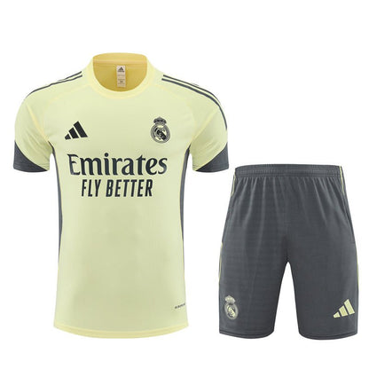 Real Madrid Madrid Trainingsset 25/26 Trikot Gelb und Shorts Grau