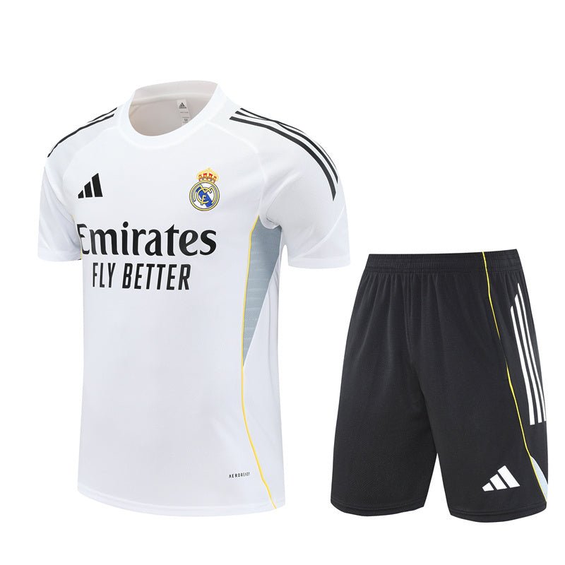 Real Madrid Madrid Trainingsset 25/26 Trikot Weiß und Shorts Schwarz