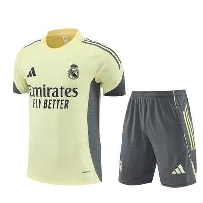Real Madrid Madrid Trainingsset 25/26 Trikot Gelb und Shorts Grau