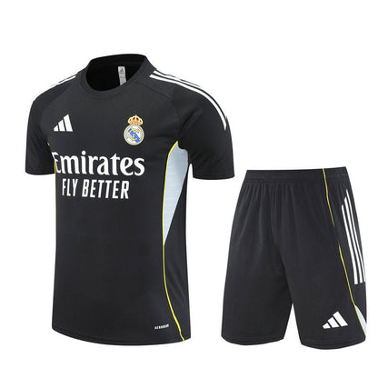 Real Madrid Madrid Trainingsset 25/26 Trikot und Shorts Schwarz