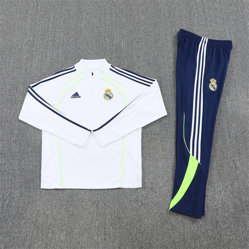 Real Madrid Trainingsanzug 25/26 Herren Jacke Weiß und Hose Dunkelblau