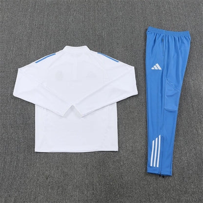 Real Madrid Trainingsanzug 25/26 Herren Jacke Weiß und Hose Blau