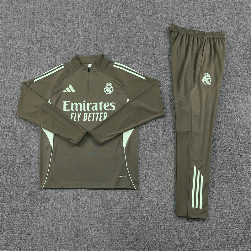 Real Madrid Trainingsanzug 2025/26 Herren Jacke und Hose Grau