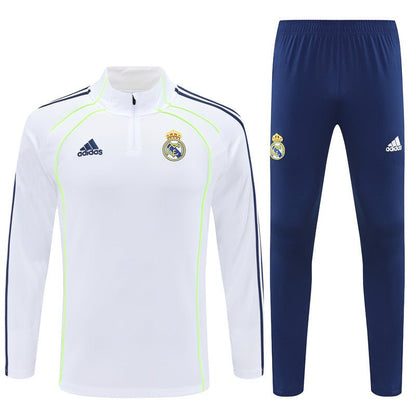 Real Madrid Trainingsanzug 25/26 Herren Jacke Weiß und Hose Dunkelblau