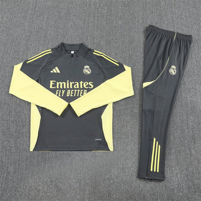 Real Madrid Trainingsanzug 25/26 Herren Jacke und Hose Grau
