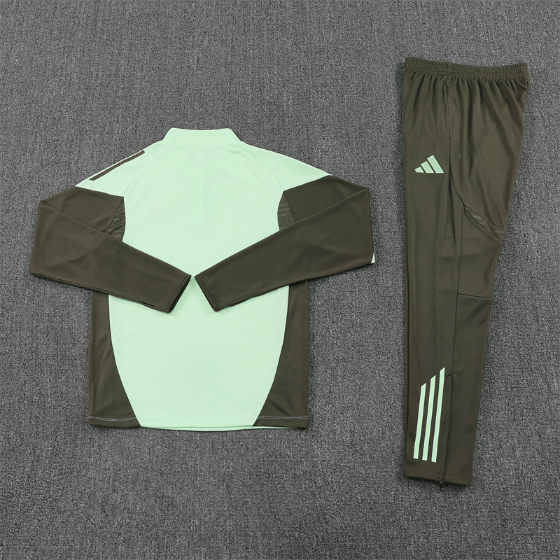 Real Madrid Trainingsanzug 25/26 Herren Jacke Grün und Hose Grau
