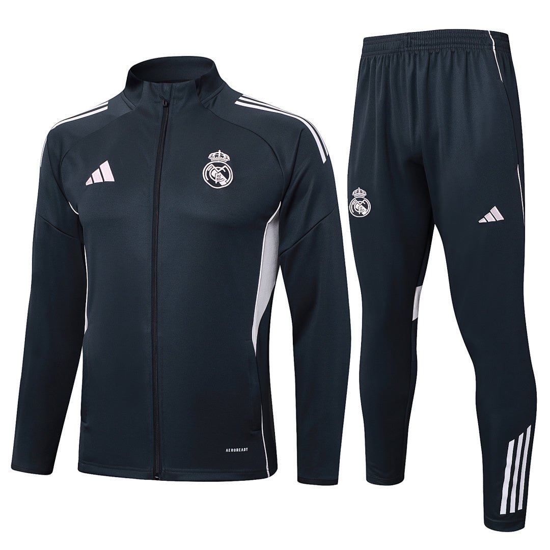 Real Madrid Trainingsanzug 25/26 Jacke und Hose Herren Dunkelgrau