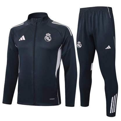 Real Madrid Trainingsanzug 25/26 Jacke und Hose Herren Dunkelgrau