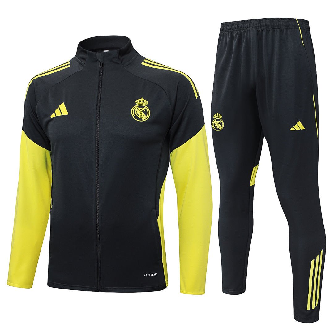 Real Madrid Trainingsanzug 25/26 Jacke und Hose Schwarz & Gelb