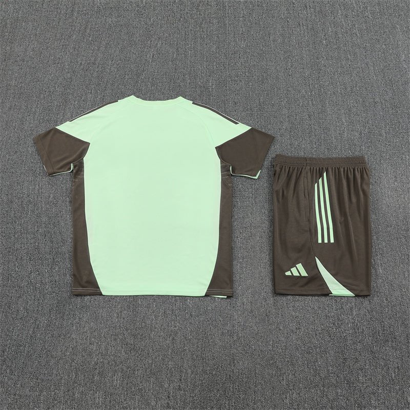 Real Madrid Trainingsset 25/26 Trikot Grün und Shorts Dunkelgrau