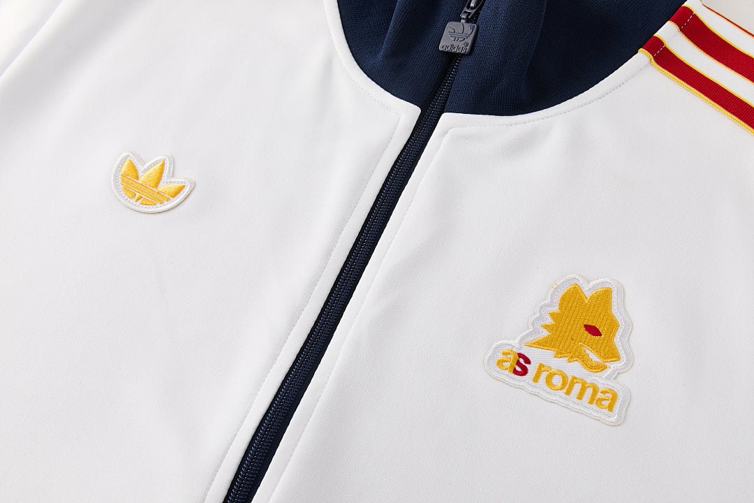 Roma Trainingsanzug 25/26 Jacke Weiß und Hose Blau Herren