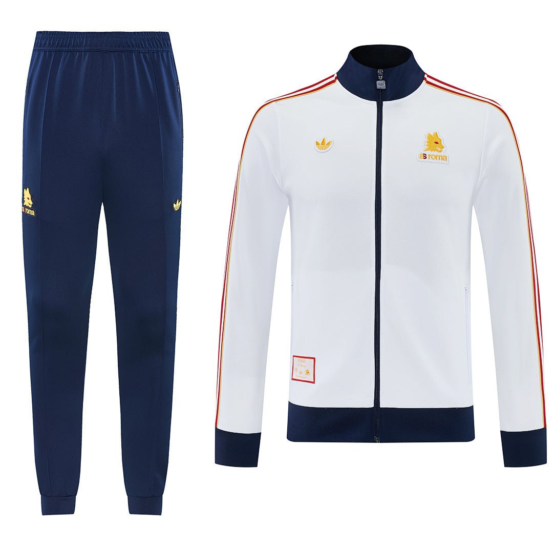 Roma Trainingsanzug 25/26 Jacke Weiß und Hose Blau Herren