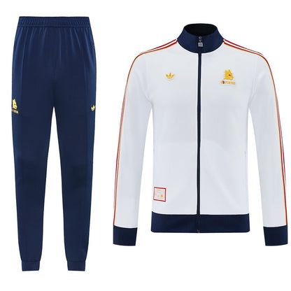 Roma Trainingsanzug 25/26 Jacke Weiß und Hose Blau Herren