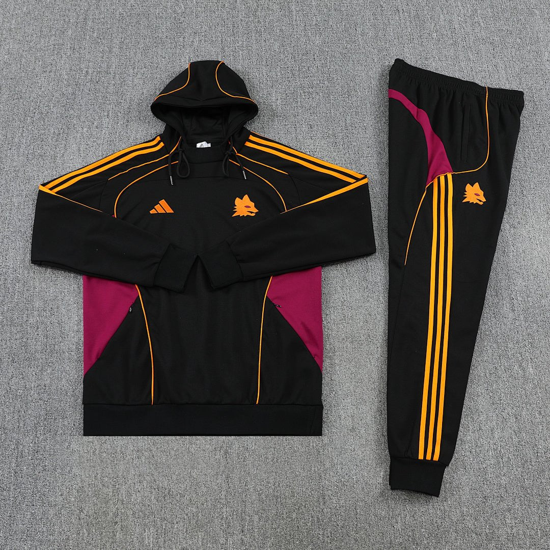 Roma Trainingsanzug 2025/26 Jacke und Hose Herren Schwarz