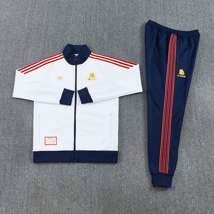 Roma Trainingsanzug 25/26 Jacke Weiß und Hose Blau Herren