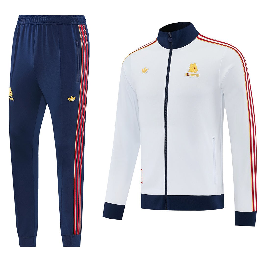 Roma Trainingsanzug 25/26 Jacke Weiß und Hose Blau Herren