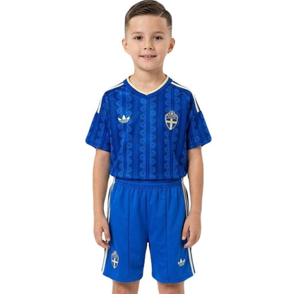 Schweden Kinder-Set Auswärtstrikot 26/27 Trikot und Shorts