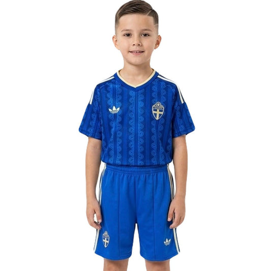 Schweden Kinder-Set Auswärtstrikot 26/27 Trikot und Shorts
