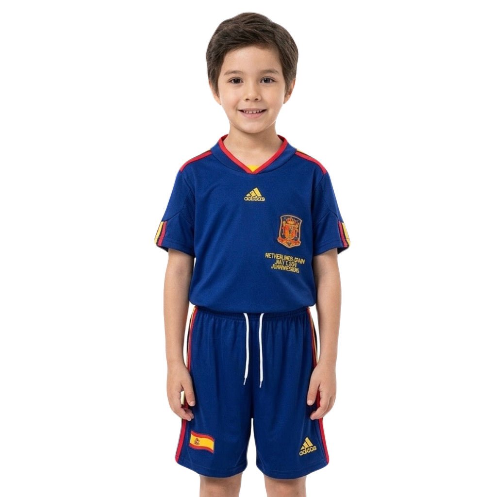Spanien Kinder-Set Auswärtstrikot 2010 Trikot und Shorts (Retro)